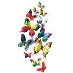 Fluturi 3D cu magnet, dubli, decoratiuni casa sau evenimente, set 12 bucati, colorati, A23